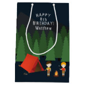Camping Verjaardagsfeestje Medium Cadeauzakje (Achterkant)