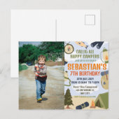 Camping Verjaardagsfeestje modern kinder Briefkaart (Voorkant / Achterkant)