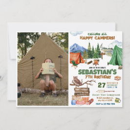 Camping Verjaardagsfeestje modern kinder Kaart