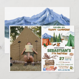 Camping Verjaardagsfeestje modern kinder Kaart