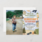 Camping Verjaardagsfeestje moderne kinderen Briefkaart (Voorkant / Achterkant)