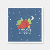 Camping Verjaardagsfeestje servetten (Voorkant)