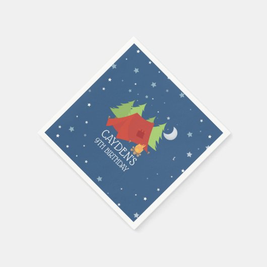 Camping Verjaardagsfeestje servetten (Hoek)