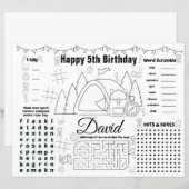 Camping verjaardagsplaatsen, Camping activity shee (Voorkant / Achterkant)