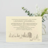 Camping verlovingsfeest uitnodiging (Staand voorkant)