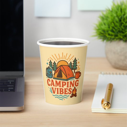 Camping Vibes 8oz Paper Cup Papieren Bekers (Insitu)