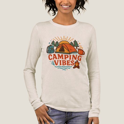 Camping Vibes Adventure Long Sleeve Shirt (Voorkant)