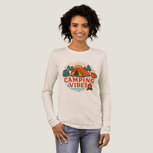 Camping Vibes Adventure Long Sleeve Shirt (Voorkant)