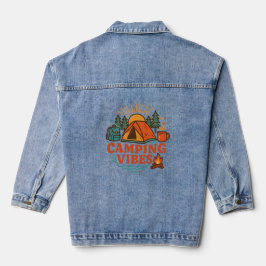 Camping Vibes Dames Denim Jas | Retro Buitenleven Jacket