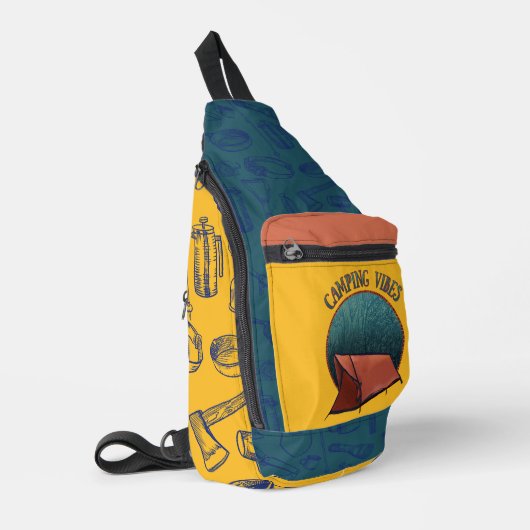 Camping Vibes Gear Print Cut Sew Bag Sling Bag (Linkerhoek)