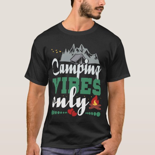Camping Vibes only Inspirerend Amusing Camping Q T-shirt (Voorkant)