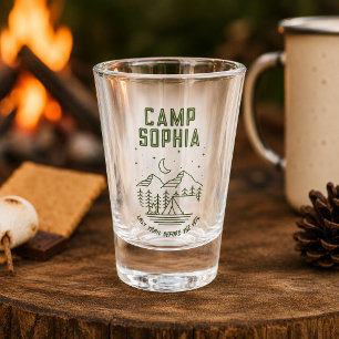 Camping vrijgezellenfeest aangepaste shotglas shot glas