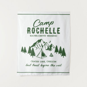Camping vrijgezellenfeest achtergrond tapestry wandkleed