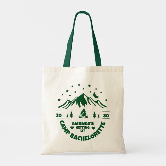 Camping vrijgezellenfeest bruidsmeisje tote bag (Achterkant)