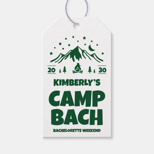 Camping Vrijgezellenfeest Buiten Cadeaulabel (Voorkant)