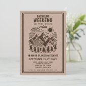 Camping vrijgezellenfeest kaart (Staand voorkant)