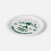 Camping vrijgezellenfeest papieren bordje (Gekanteld)