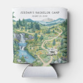 Camping vrijgezellenweekend gepersonaliseerd blikjeskoeler (Achterkant)