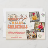 Camping Vrolijk Kerstfeest Fotocollage Rendieren Feestdagenkaart (Voorkant)
