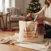Camping Vrolijk Kerstmis Rendier Gepersonaliseerde Grote Tote Bag