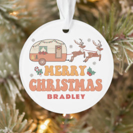 Camping Vrolijk Kerstmis Rendier Gepersonaliseerde Ornament