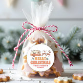 Camping Vrolijk Kerstmis Rendier Gepersonaliseerde Ronde Sticker