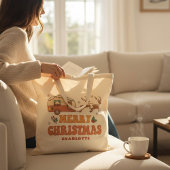 Camping Vrolijk Kerstmis Rendier Gepersonaliseerde Tote Bag