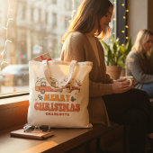 Camping Vrolijk Kerstmis Rendier Gepersonaliseerde Tote Bag