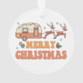 Camping Vrolijke Kerstmis Rendier Typografie Ornament (achterkant)