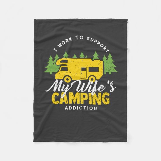 Camping - Vrouw's Camping Verslaving Fleece Deken (Voorkant)