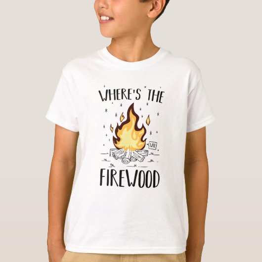 Camping - Waar is het brandhout T-shirt (Voorkant)