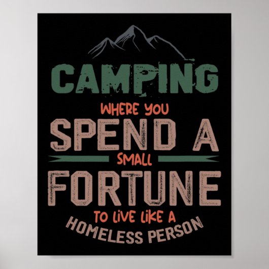 Camping waar u een kleine tekentafel uitgeeft poster (Voorkant)
