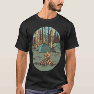 Camping Wald grappig T-shirt