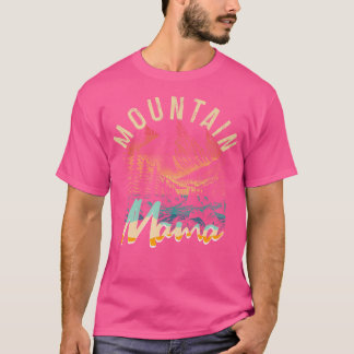 Camping Wandelen Berg Mama Retro Adventu T-shirt