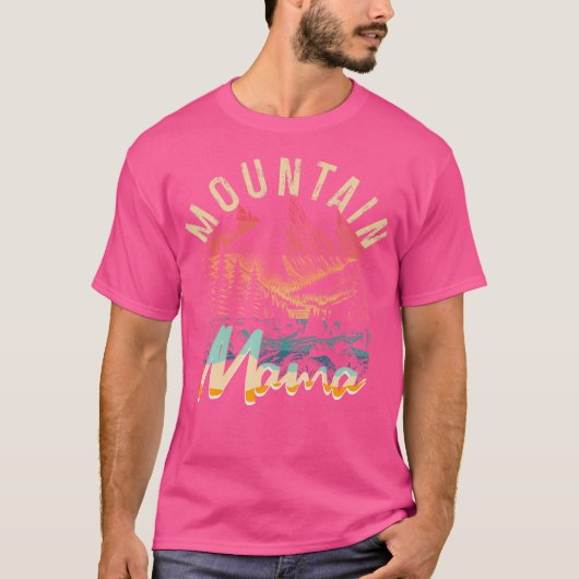  Camping Wandelen Berg Mama Retro Adventu T-shirt (Voorkant)