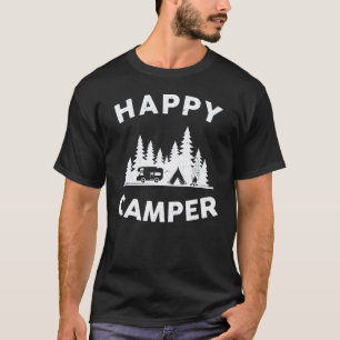Camping Wandelen Cadeau Gelukkige Kampeerder T-shirt