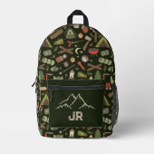 Camping Wandelen Camping Patroon Monogram Bedrukte Rugzak (Voorkant)