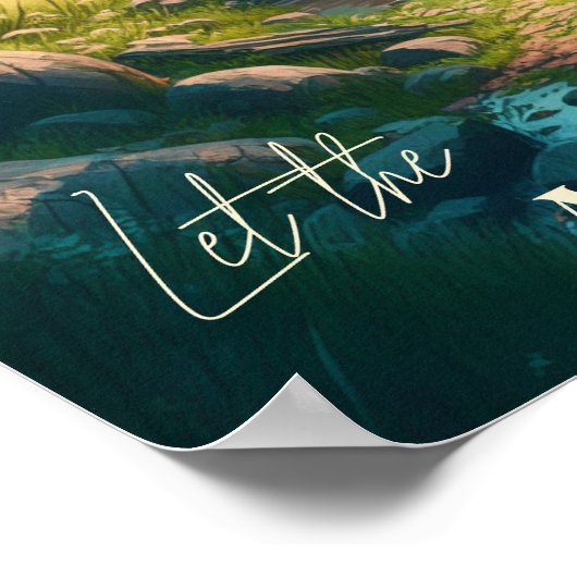 Camping Wandelpad in Bossen | Digitale kunst Poster (Hoek)