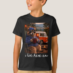 Camping wasbeer meme camping bemanning kampvuur li t-shirt