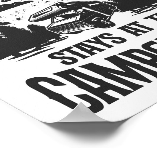 Camping wat er gebeurt op de kampeerterreinen op poster (Hoek)