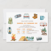 Camping Waterverf Pictogrammen buitenshuis, zaterd Kaart (Voorkant)