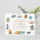 Camping Waterverf Pictogrammen buitenshuis, zaterd Kaart (Staand voorkant)