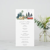 Camping Waterverf Pine Forest Wedding Programme Bedankkaart (Staand voorkant)