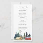 Camping Waterverf Pine Forest Wedding Programme Bedankkaart (Achterkant)