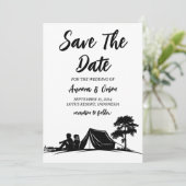 Camping Wedding Bewaar de datumkaarten Kaart (Staand voorkant)