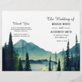 Camping Wedding Folded Wedding Program (Voorkant)