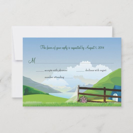 Camping Wedding RSVP Kaartje (Voorkant)