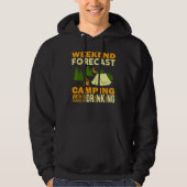 Camping Weekend Forecast Camping met een kans van Hoodie (Voorkant)