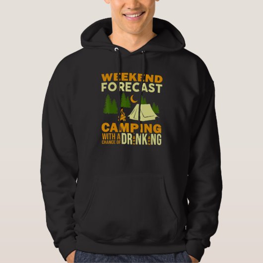 Camping Weekend Forecast Camping met een kans van Hoodie (Voorkant)