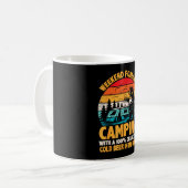 Camping weekend voorspelling 100% kans op bier gra koffiemok (Voorkant links)